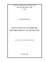 Quản lý nguồn lực tài chính cho phát triển lĩnh vực lưu trữ nhà nước (Luận văn thạc sĩ)