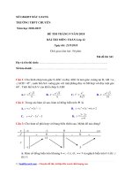Đề thi thử THPTQG năm 2019  Môn Toán  THPT Chuyên Bắc Giang  Bắc Giang  Lần1  File word có lời giải chi tiết
