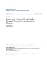 Internships in writing and english studies programs  opportunitie