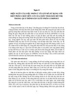 HIỆU SUẤT CỦA VIỆC PHÂN Ủ TÃ LÓT ĐÃ SỬ DỤNG VỚI MỘT PHẦN CHẤT HỮU CƠ CỦA CHẤT THẢI RẮN ĐÔ THỊ TRONG QUÁ TRÌNH SẢN XUẤT PHÂN COMPOST