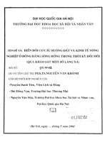 Biến đổi cơ cấu ruộng đất và kinh tế nông nghiệp ở đồng bằng sông hồng trong thời kỳ đổi mới (qua khảo sát một số làng xã)  