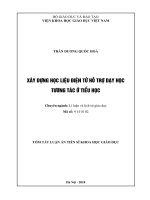 Xây dựng học liệu điện tử hỗ trợ dạy học tương tác ở tiểu học (tt) 