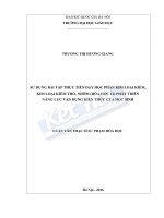 Sử dụng bài tập thực tiễn dạy học phần kim loại kiềm, kim loại kiềm thổ, nhôm (hoá học 12) 