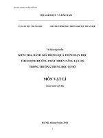 Tài liệu tập huấn kiểm tra, đánh giá trong quá trình dạy học theo định hướng phát triển năng lực học sinh trong trường THCS môn vật lí  