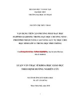 Vận dụng tiếp cận phương pháp dạy học flipped learning trong dạy học chương “nitơ   photpho” nhằm nâng cao năng lực tự học cho học sinh lớp 11 trung học phổ thông (tt) 