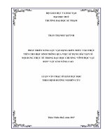 Phát triển năng lực vận dụng kiến thức vào thực tiễn cho học sinh thông qua việc sử dụng bài tập có nội dung thực tế trong dạy học chương “tĩnh học vật rắn” 