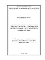 Xây dựng đời sống văn hóa cơ sở ở phường mạo khê, thị xã đông triều, tỉnh quảng ninh 