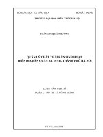 Quản lý chất thải rắn sinh hoạt trên địa bàn quận ba đình, thành phố hà nội (tt) 