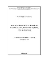 Xây dựng đời sống văn hóa cơ sở phường hà lầm, thành phố hạ long, tỉnh quảng ninh 