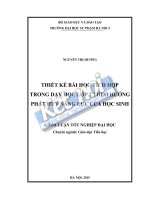 Thiết kế bài học tích hợp trong dạy học lớp 2 theo hướng phát huy năng lực của học sinh 