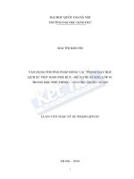 Vận dụng phương pháp đóng vai trong dạy học lịch sử việt nam(thế kỉ x – giữa thế kỉ XIX), lớp 10, trung học phổ thông – chương trình chuẩn 