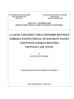 A cause and effect relationship between foreign institutional investment flows and stock market returns  vietnam case study 