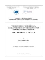 The impacts of households characteristics on the occupation opportunities of women the case study in vietnam 