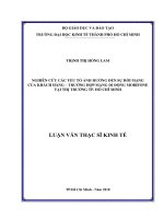 Nghiên cứu các yếu tố ảnh hưởng đến sự rời mạng của khách hàng – trường hợp mạng di động mobifone tại thị trường thành phố hồ chí minh 