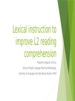 Lexical instruction to improve l2 reading comprehension