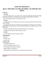 Giáo án Sinh học 8 bài 11: Tiến hóa của hệ vận động. Vệ sinh hệ vận động