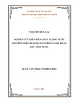 Nghiên cứu diễn biến chất lượng nước hồ thủy điện huội quảng trong giai đoạn đầu tích nước 