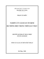 Nghiên cứu giám sát ổn định hệ thống điện trong thời gian thực (tt) 