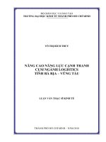 nâng cao năng lực cạnh tranh cụm ngành logistics cảng biển tại tỉnh bà rịa   vũng tàu