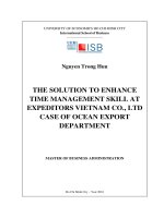 The solution to enhance time management skill at expeditors vietnam co , ltd case of ocean export department 