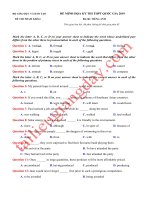 Đề thi tham khảo của bộ giáo dục và đào tạo   môn tiếng anh   THPT QG năm 2019