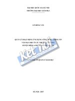 Quản lý hoạt động ứng dụng công nghệ thông tin vào dạy học ở các trường tiểu học huyện đông anh thành phố hà nội 