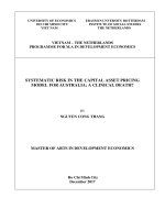 Systematic risk in the capital asset pricing model for australia a clinical death 