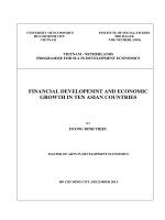 Financial developemnt and economic growth in ten asian countries 