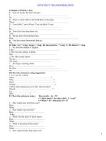 Bai tap viet lai cau tieng Anh lop 9