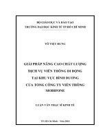 Giải pháp nâng cao chất lượng dịch vụ viễn thông di động tại khu vực bình dương của tổng công ty viễn thông mobifone