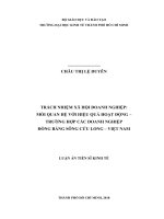 Trách nhiệm xã hội của doanh nghiệp mối quan hệ với hiệu quả hoạt động  trường hợp doanh nghiệp đồng bằng sông cửu long  việt nam 