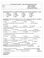 KIEM TRA 1 TIET LAN 2 LOP 8 THI DIEM HOT