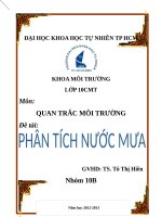 Quan trắc môi trường phân tích nước mưa