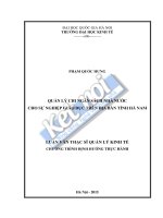 QUẢN lý CHI NGÂN SÁCH NHÀ nước CHO sự NGHIỆP GIÁO dục TRÊN địa bàn TỈNH hà NAM