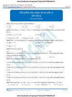 ĐỀ THI SỐ 4 HỌC KÌ 2 LỚP 11 MÔN TOÁN