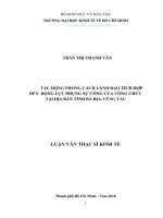 Tác động phong cách lãnh đạo tích hợp đến động lực phụng sự công của công chức tại địa bàn tỉnh bà rịa vũng tàu 