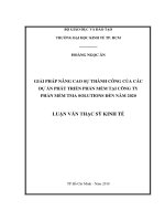 Giải pháp nâng cao sự thành công của các dự án phát triển phần mềm tại công ty phần mềm TMA solutions đến năm 2020 