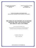 The impacts of exports on economic growth the case of selected southeast asia countries