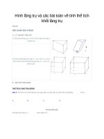 Hình lăng trụ và các bài toán về tính thể tích khối lăng trụ