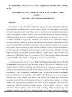 KẾ HOẠCH XUẤT KHẢU hải sản SANG THỊ TRƯỜNG QUẢNG ĐÔNG TRUNG QUỐC 