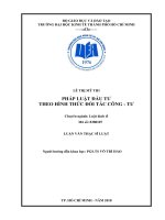 Pháp luật đầu tư theo hình thức đối tác công – tư 