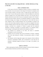 Phân tích sự cần thiết về xây dựng chiến lược – mô hình chiến lược tại công ty trần anh e 