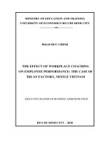 The effect of workplace coaching on employee performance the case of tri an factory, nestlé vietnam 