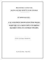 Các giải pháp nhằm giảm tình trạng nghỉ việc của nhân viên văn phòng đại diện công ty cổ phần vinaspa 