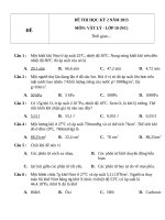 ĐỀ THI HỌC KỲ 2 NĂM 2015 MÔN: VẬT LÝ  LỚP 10 (NC)