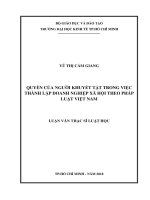 Quyền của người khuyết tật trong việc thành lập doanh nghiệp xã hội theo pháp luật việt nam 