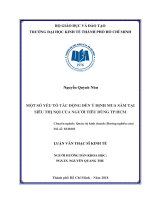 Một số yếu tố tác động đến ý định mua sắm tại siêu thị nội của người tiêu dùng tại tp  hồ chí minh 