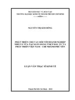 Phát triển cho vay đối với doanh nghiệp nhỏ và vừa tại ngân hàng TMCP đầu tư và phát triển việt nam chi nhánh phú yên 