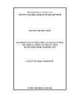 Giải pháp tăng cường công tác quản lý thuế thu nhập cá nhân tại chi cục thuế huyện sông hinh, tỉnh phú yên 