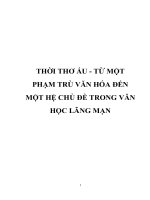 THỜI THƠ ấu từ một PHẠM TRÙ văn hóa đến một hệ CHỦ đề TRONG văn học LÃNG mạn
